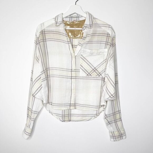 FREE PEOPLE Cropped Cutie Plaid Top  - Picture 1 of 10